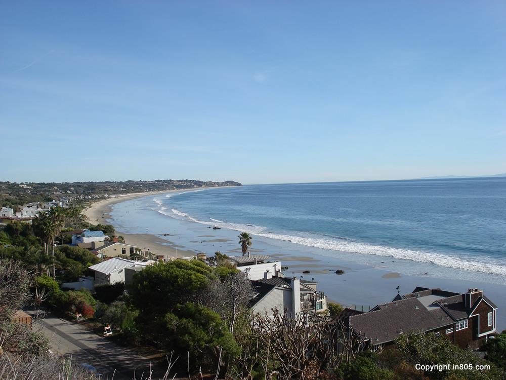 Malibu beach and Pacific Ocean along the Southern California coastline